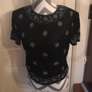 Pretty cool black beaded evening top